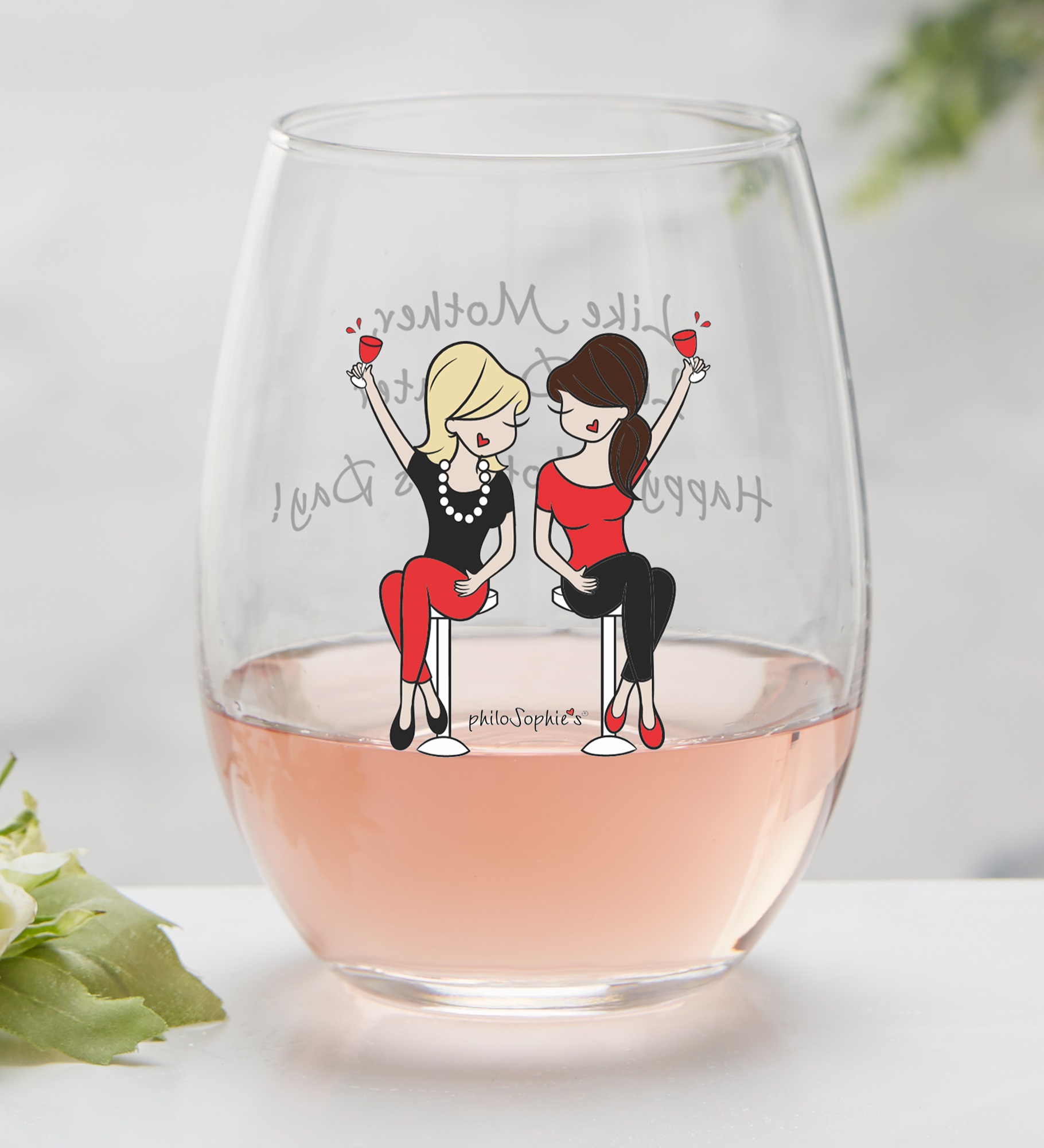 Like Mother Like Daughter philoSophie's® Personalized Wine Glasses